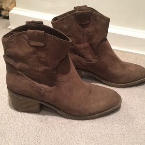 Merona Suede Ankle Riding Boots - Chocolate Brown